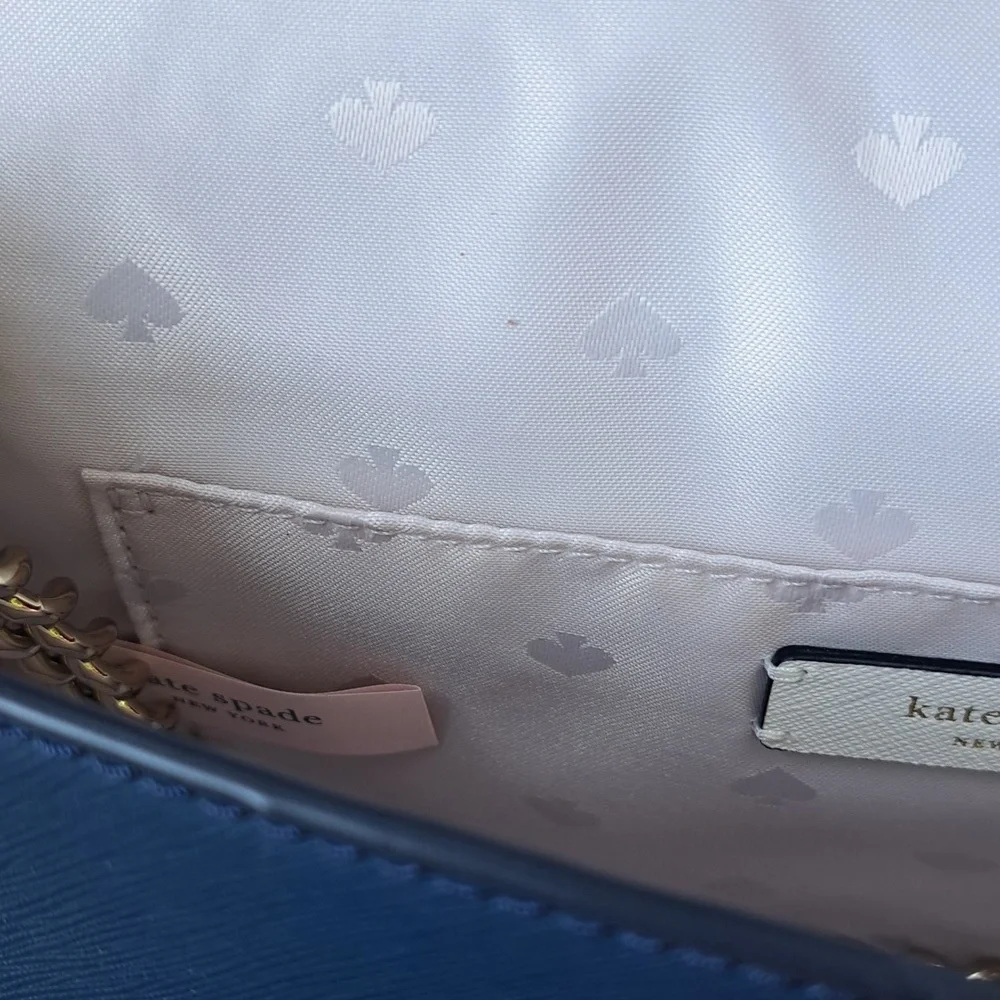 NEW Kate Spade Cameron Lavender /Navy and White Bag /Crossbody EC - Picture 13 of 16
